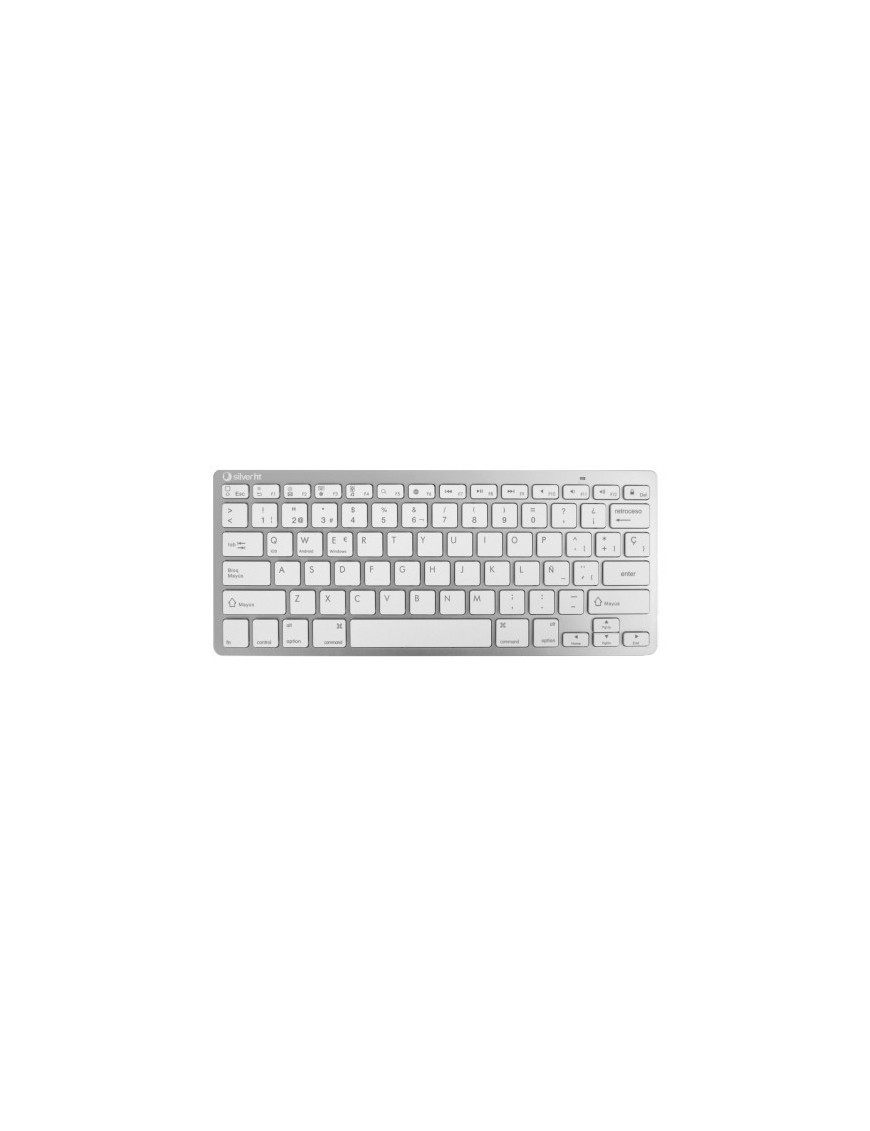 Teclado Silver Ht Bluetooth Blanco