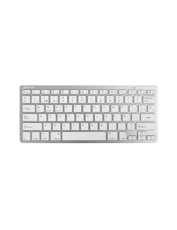 Teclado Silver Ht Bluetooth Blanco