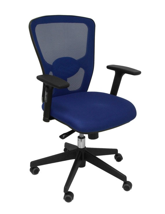 Silla Pozuelo respaldo malla azul asiento 3D azul.