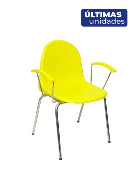Pack 4 sillas Ves plástico amarillo.