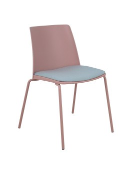 Pack 4 sillas Orgaz bali gris claro carcasa rosa y chasis rosa
