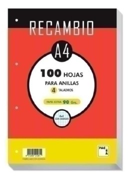 RECAMBIO PACSA A4 100h 90g...