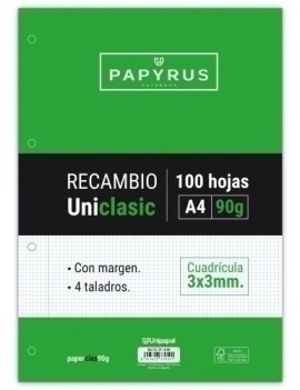 RECAMBIO PAPYRUS A4 100h 4...