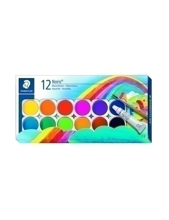 Acuarelas Staedtler Nc 12 +Blanco+Pincel