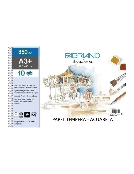 Bloc Dibujo Fabriano C/Esp. A3+ 350G
