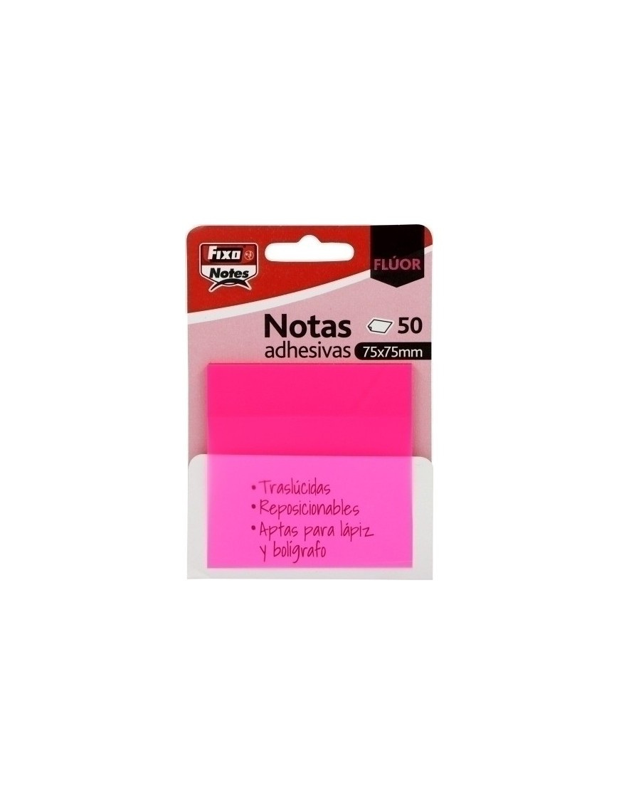 Taco Notas Fixo 50H 75X75 Trans. Fucsia