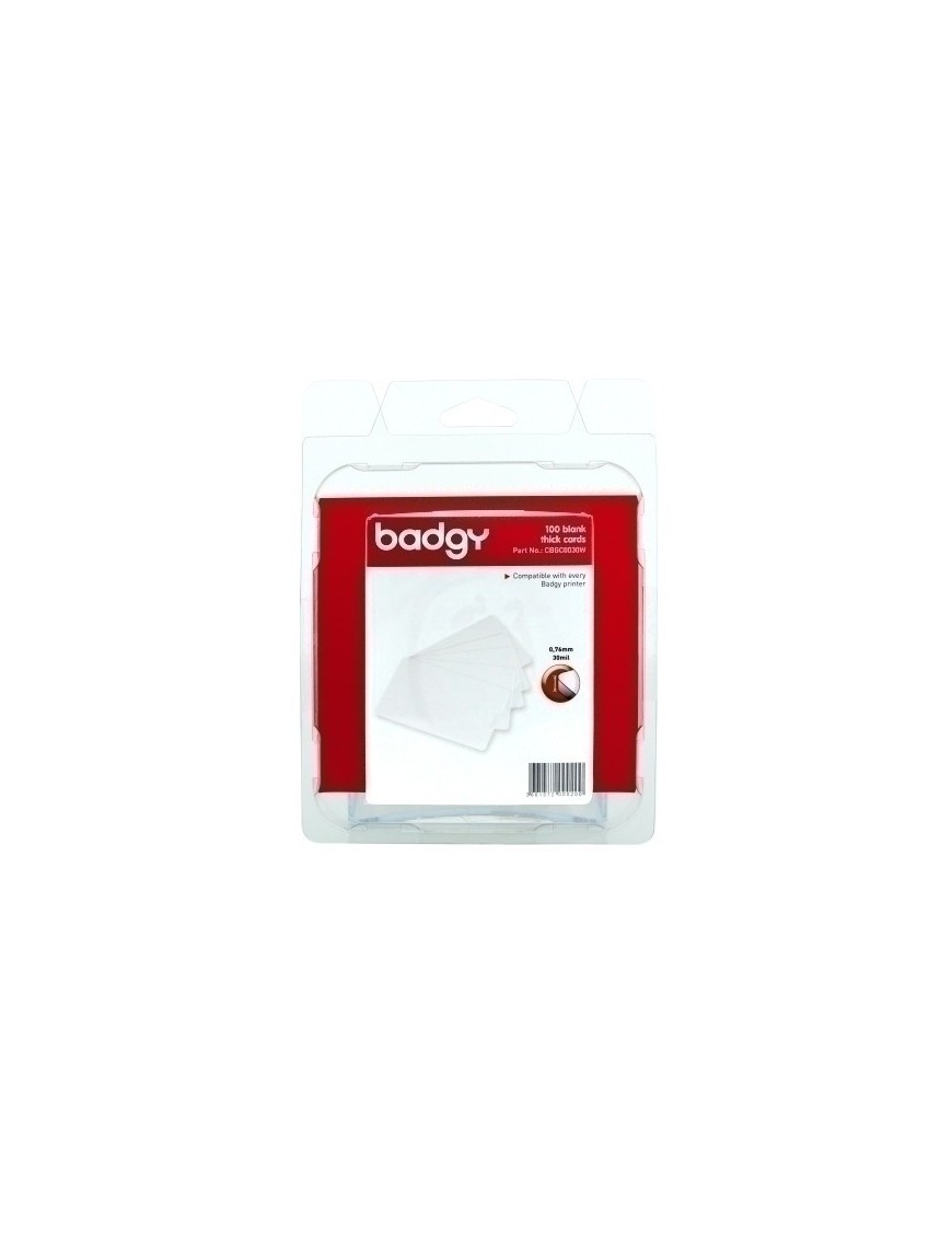 Tarjeta Badgy Pvc Blanca 0,76 100 Ud