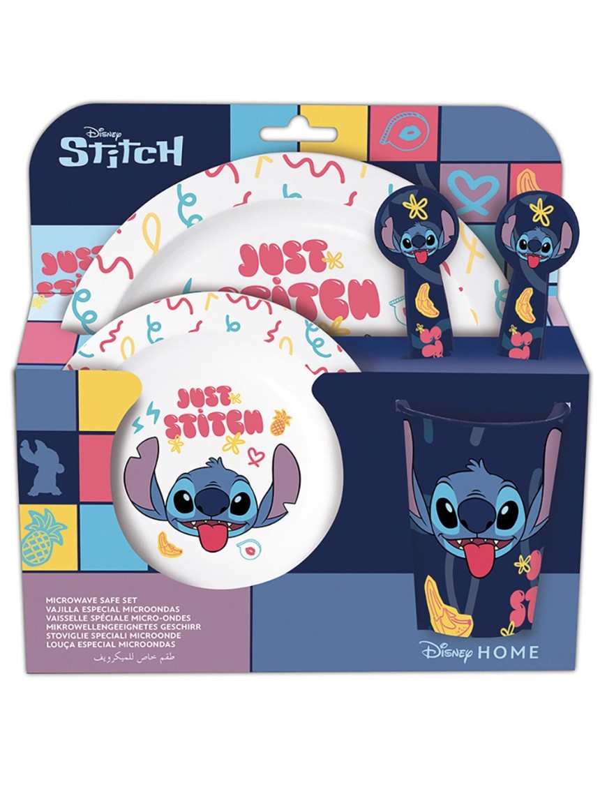 SET MICRO KIDS 5 PIEZAS EN ESTUCHE STITCH "SWEET"