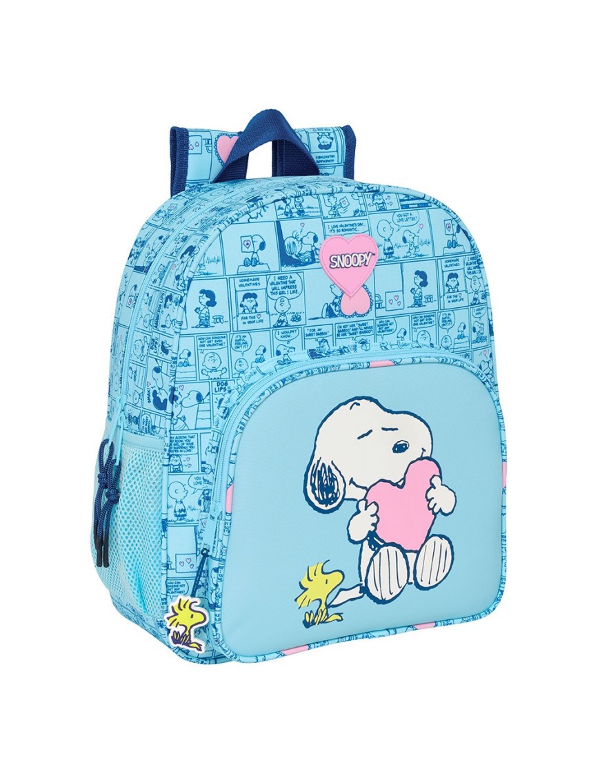 MOCHILA JUNIOR ADAPTABLE CARRO SNOOPY "LOVE"