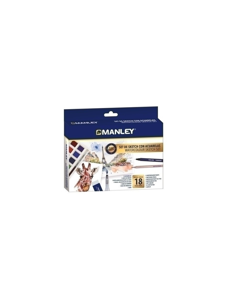 Acuarelas manley sketch set de 18