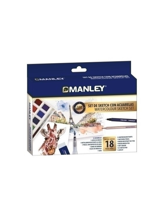 Acuarelas manley sketch set de 18