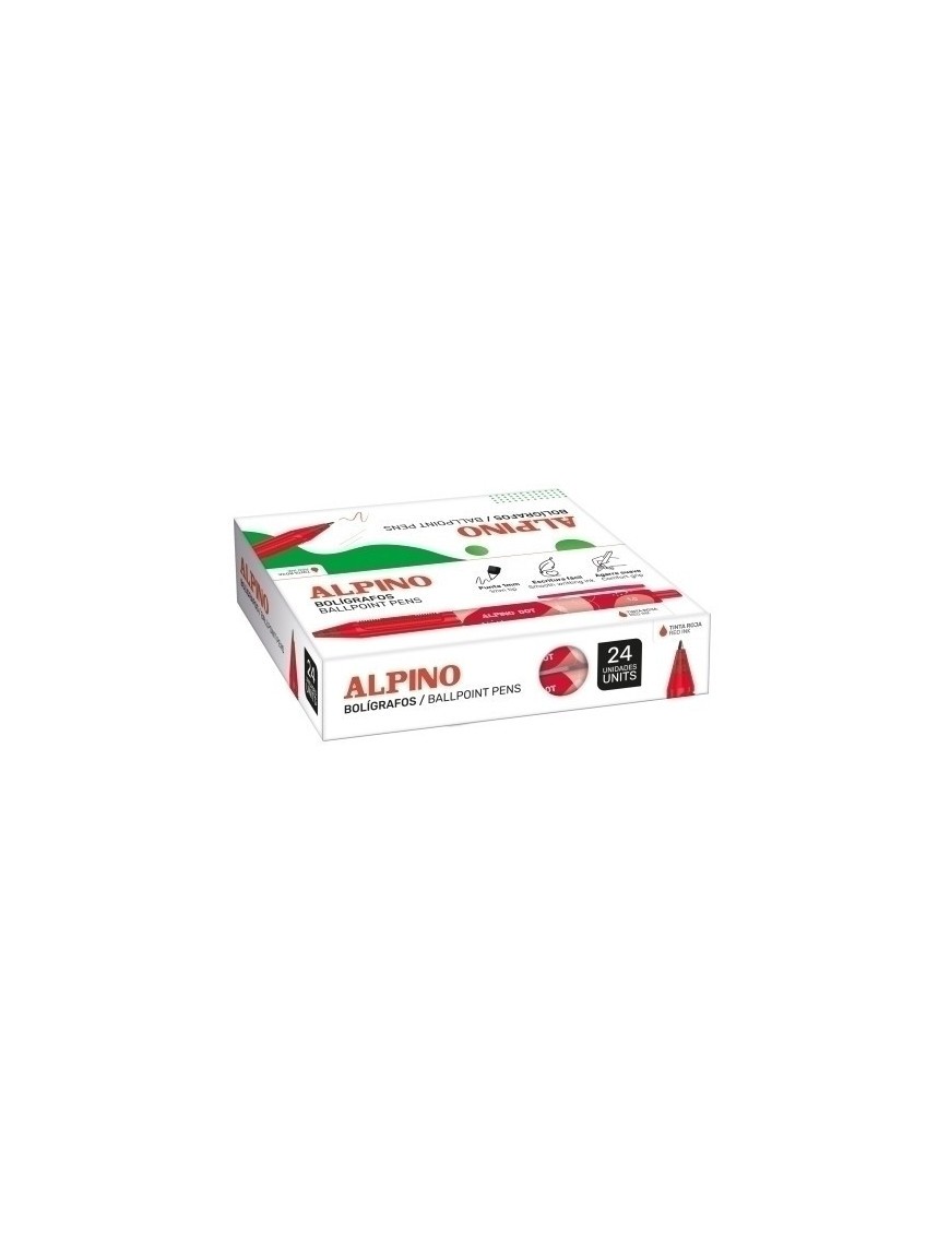 Boligrafo alpino dot unicolor rojo c/24