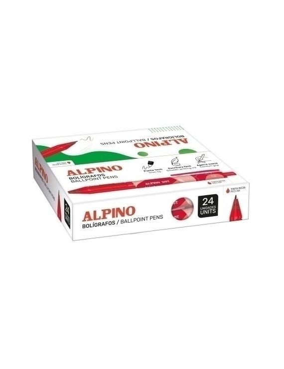 Boligrafo alpino dot unicolor rojo c/24