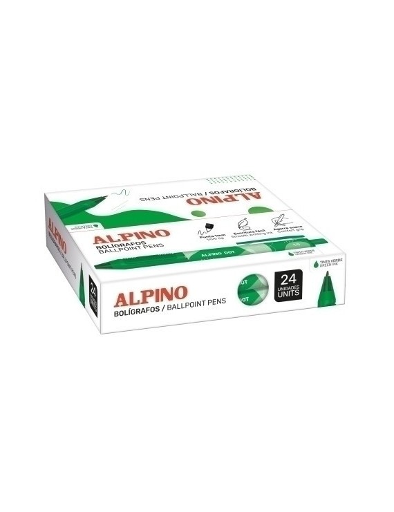 Boligrafo alpino dot unicolor verde c/24