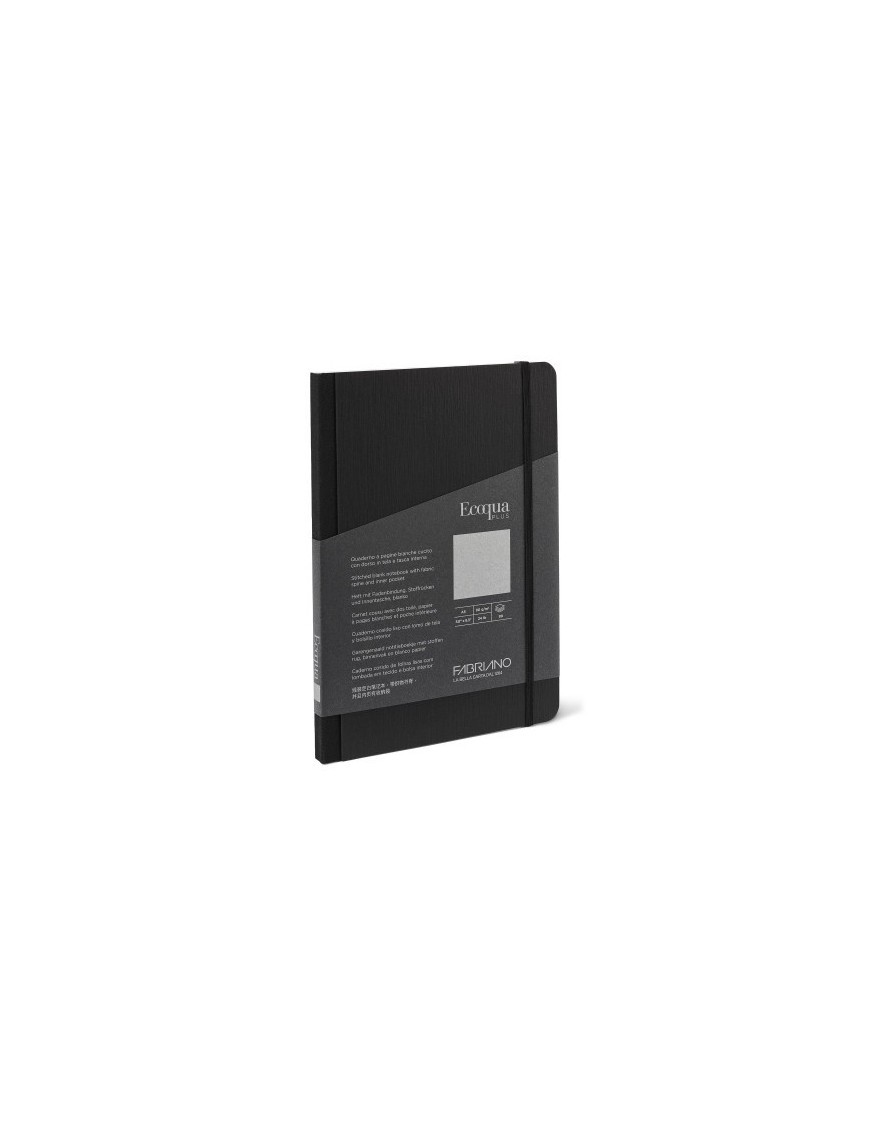 Cuaderno fabriano eq plus a5 80h liso negro