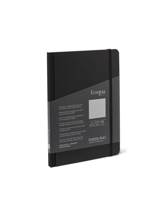 Cuaderno fabriano eq plus a5 80h liso negro
