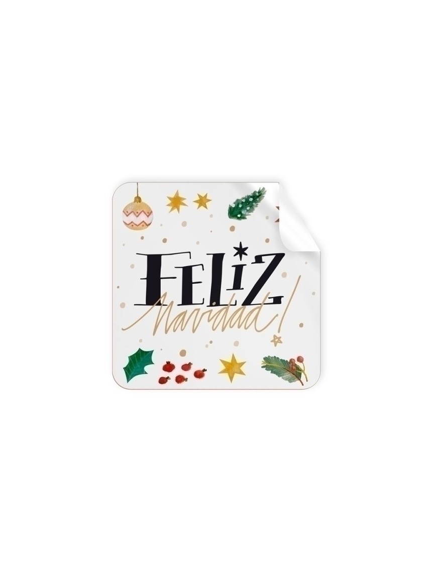 Etiquetas regalo r.250 cuadr. feliz navidad