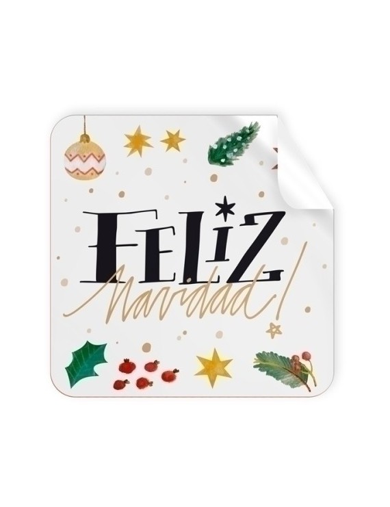 Etiquetas regalo r.250 cuadr. feliz navidad