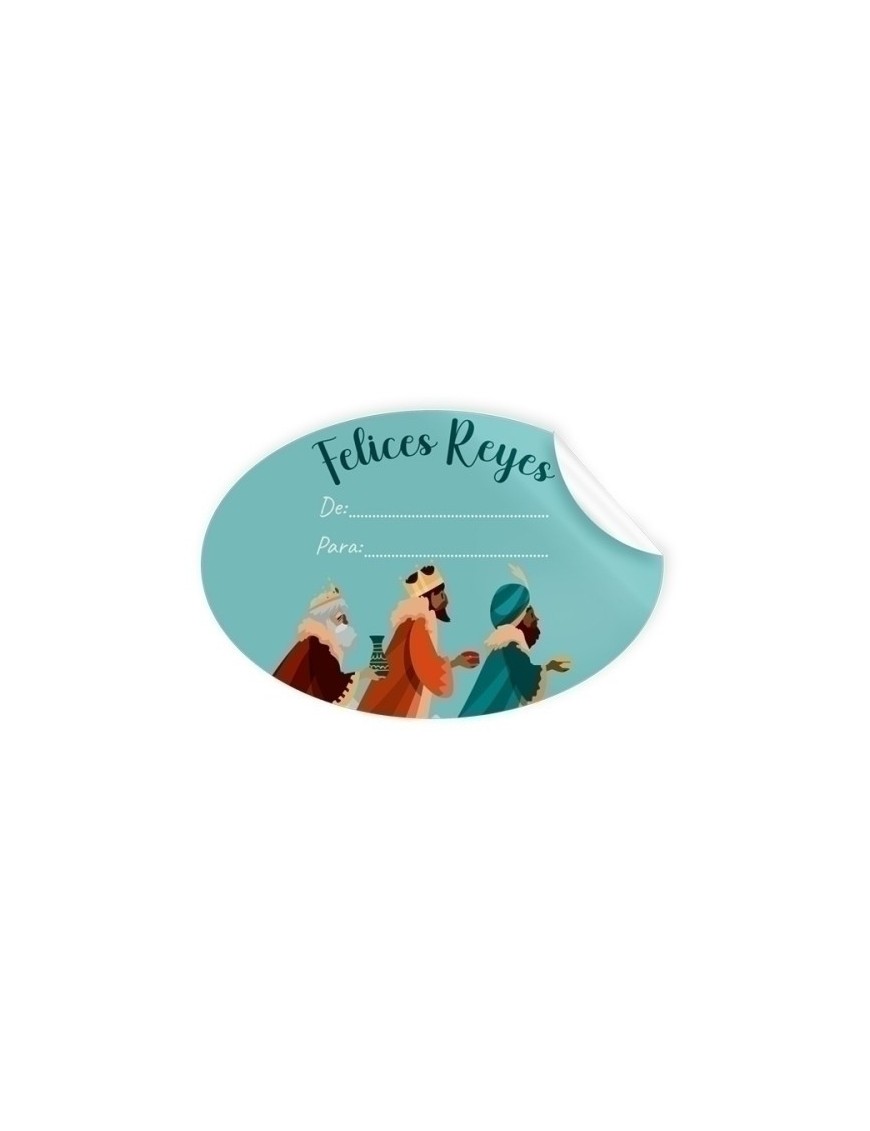 Etiquetas regalo r.250 oval. felices reyes