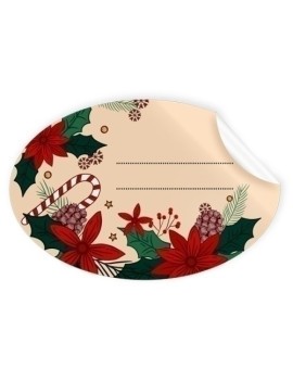 Etiquetas regalo r.250 oval. navidad pascueros