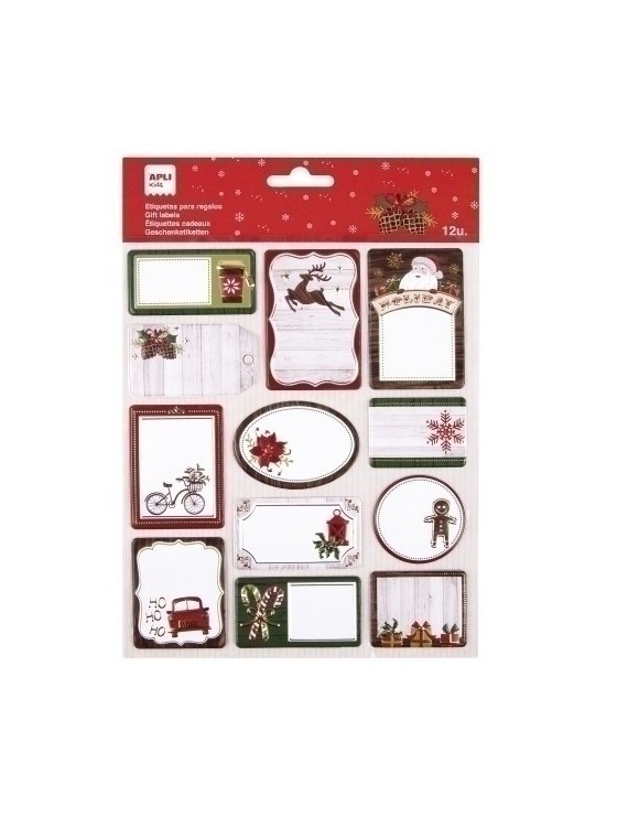 Etiquetas regalobolsa apli 19816 piñas navidad