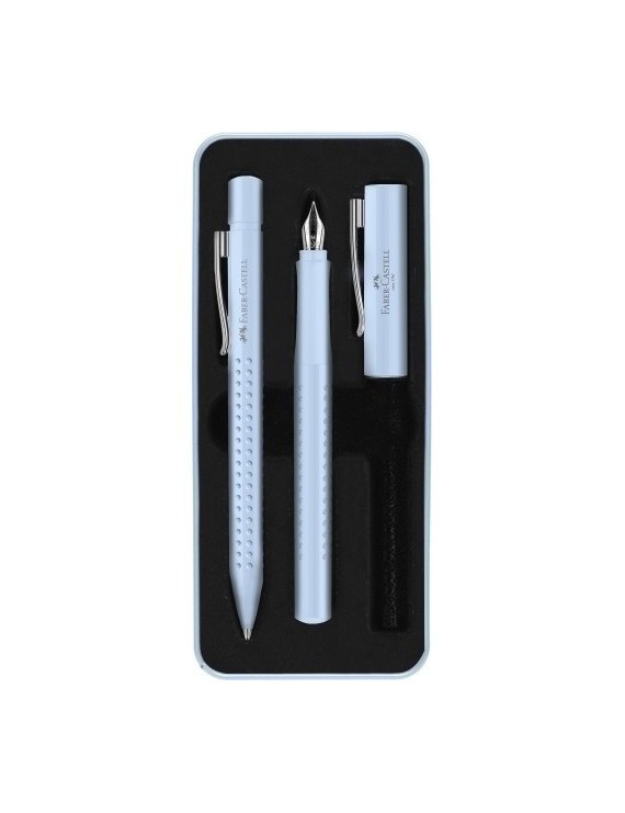 Juego boligrafo+pluma faber grip 2010 blue