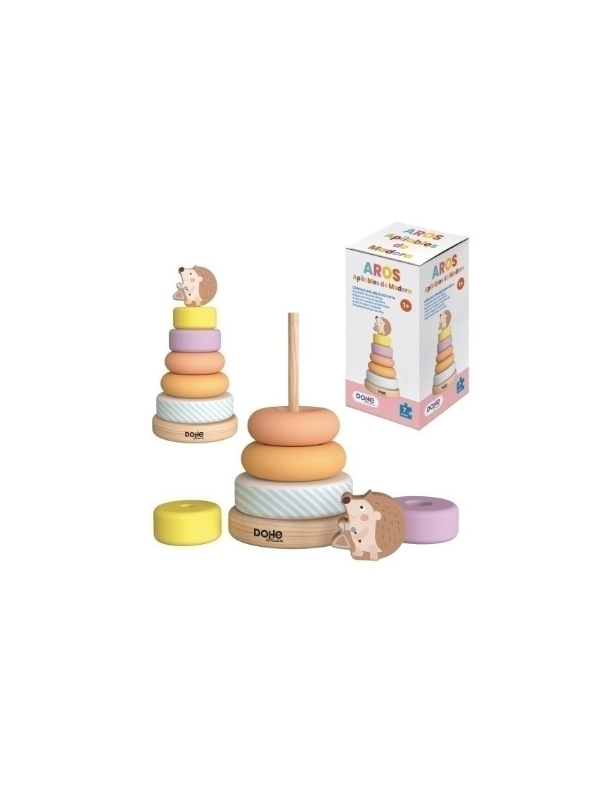 Juego dohe anillos apilables madera