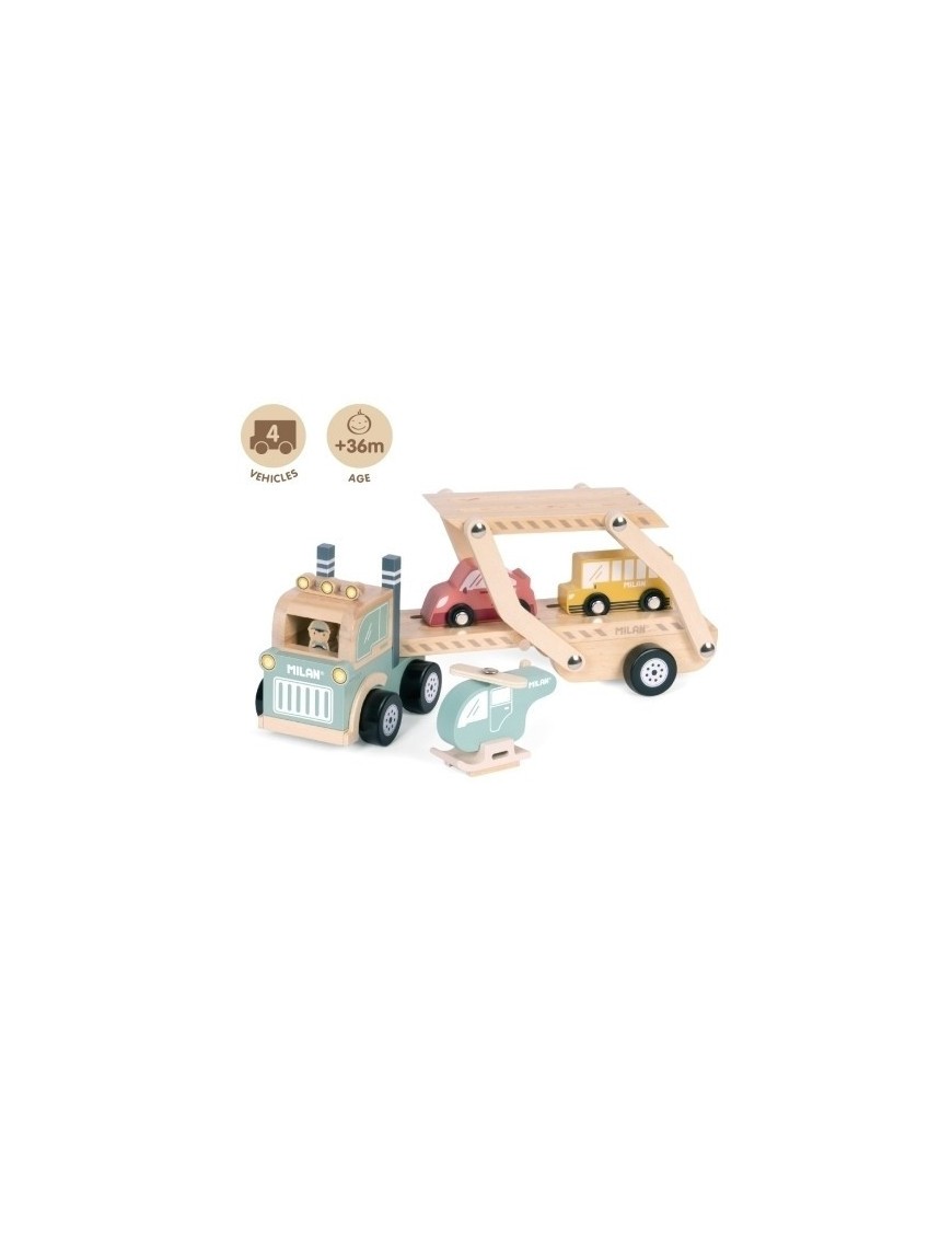 Juego ed.milan madera 4 vehiculos