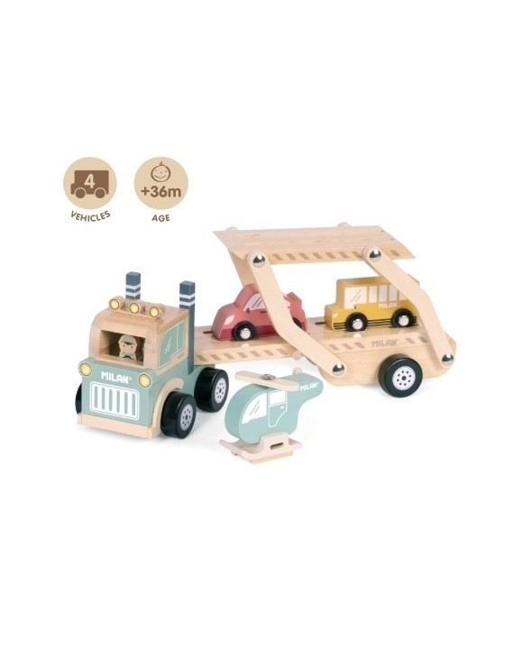 Juego ed.milan madera 4 vehiculos