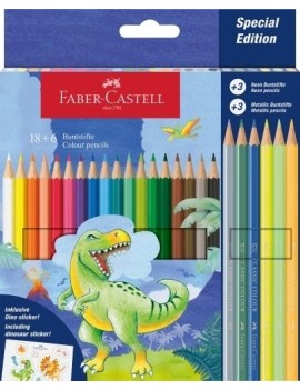 Lapices color faber dinosaurios e/18+6