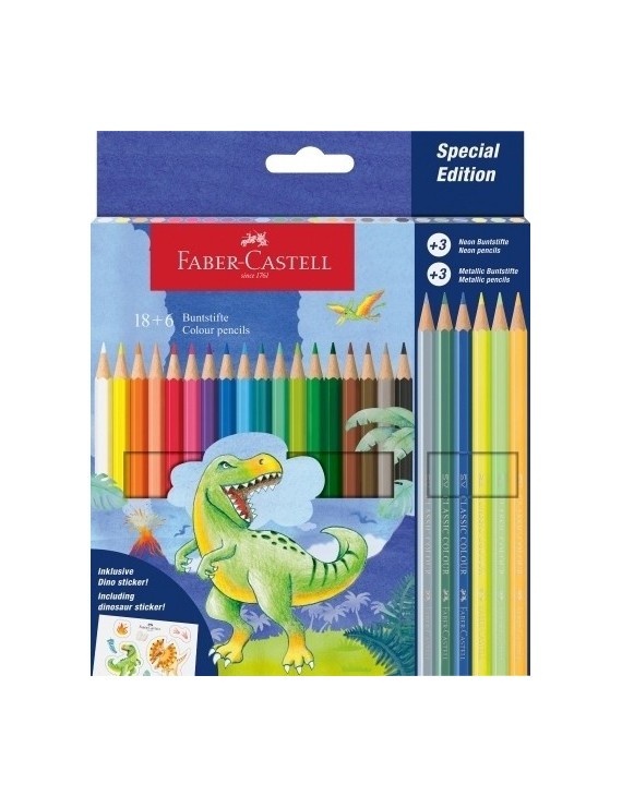 Lapices color faber dinosaurios e/18+6