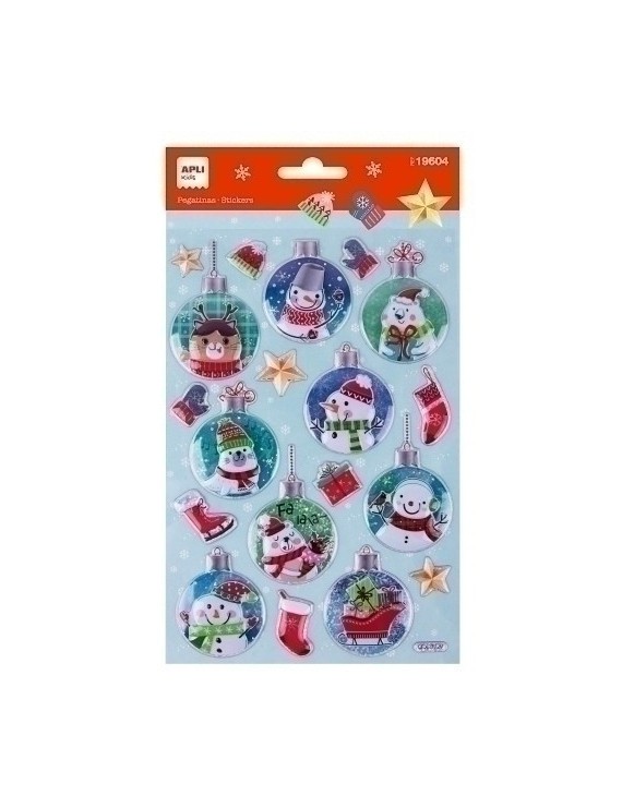 Pegatinas apli navidad muñeco nieve 1h