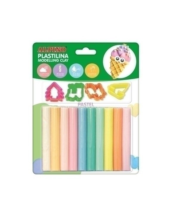 Plastilina alpino bl. 10 pastel + herr