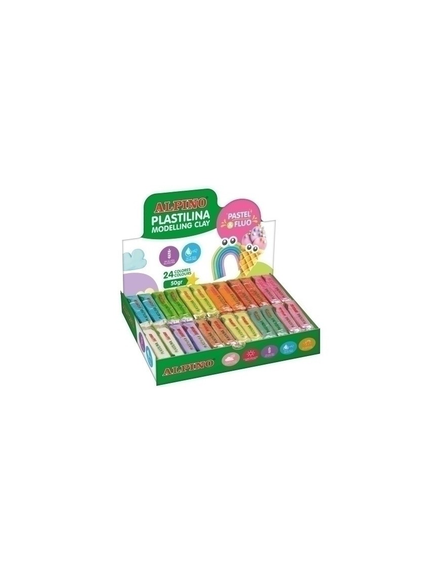 Plastilina alp. pastel/fluor c.24 surt.