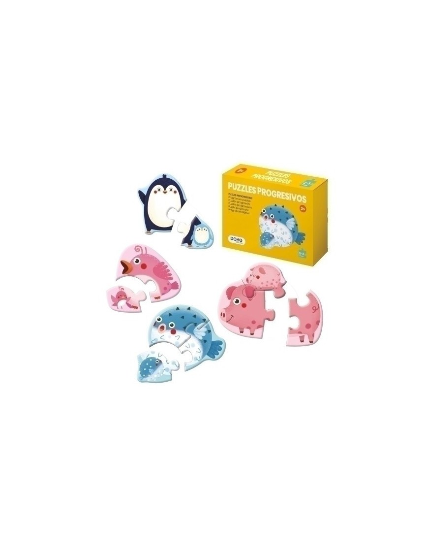 Puzle dohe prog. 2-3 piezas animales