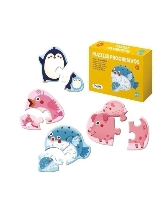 Puzle dohe prog. 2-3 piezas animales