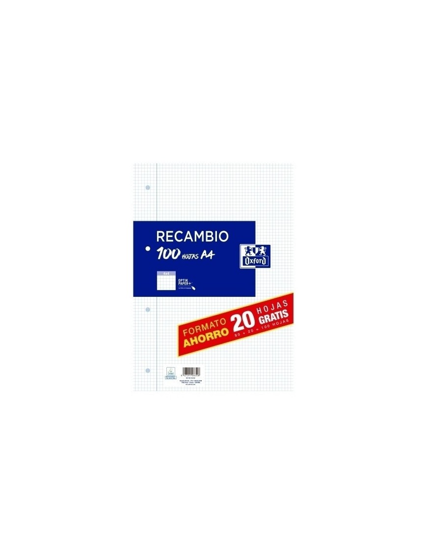 Recambio oxf. a4 100h 4 tal. cd.4
