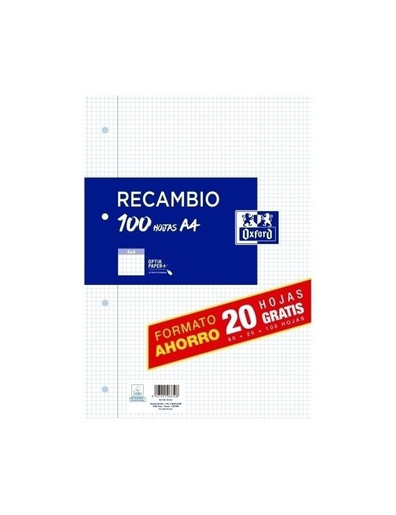 Recambio oxf. a4 100h 4 tal. cd.4