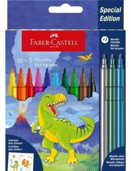 Rotulador faber dinosaurios e/10+3