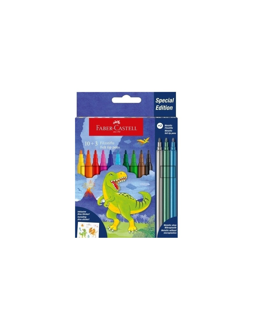 Rotulador faber dinosaurios e/10+3