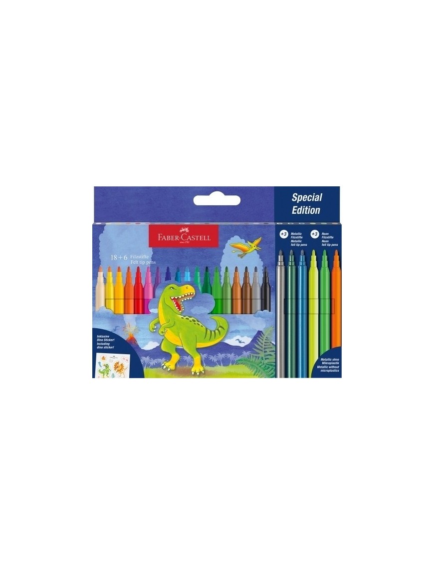 Rotulador faber dinosaurios e/18+6
