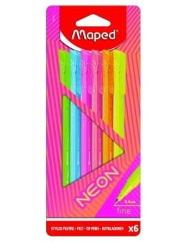 Rotulador maped graph peps neon estuche 6