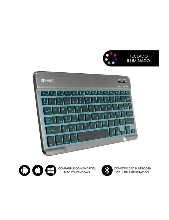 Teclado tablet subblim backlit bt gris