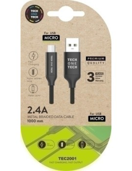 CABLE USB MICRO ANDROID NEGRO 1 m.