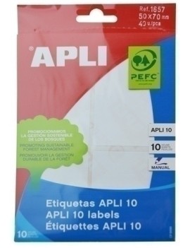 ETIQUETAS BOLSA APLI 01657...