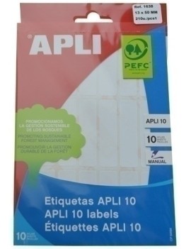 ETIQUETAS BOLSA APLI 01638...