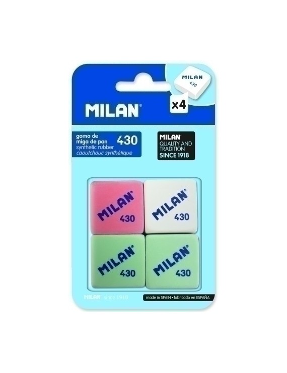 MILAN Caja 30 gomas miga de pan 430 cuadradas 