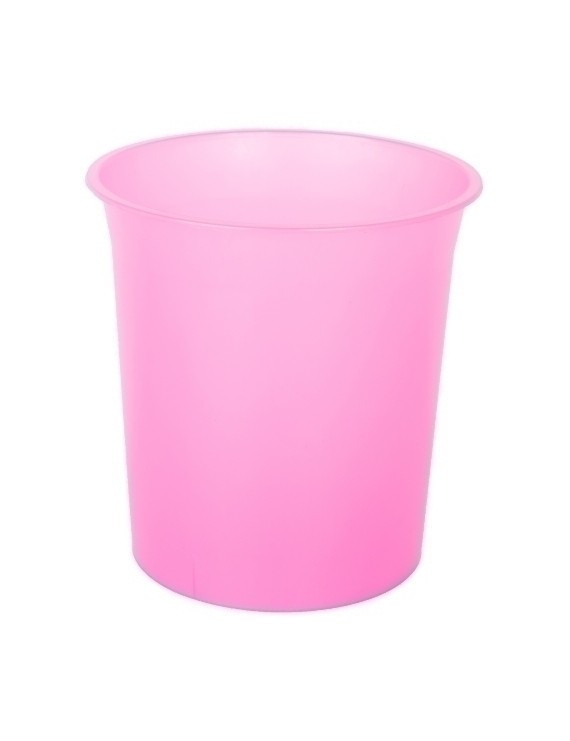 PAPELERA PLASTICO CERRADA TRASL.FUCSIA