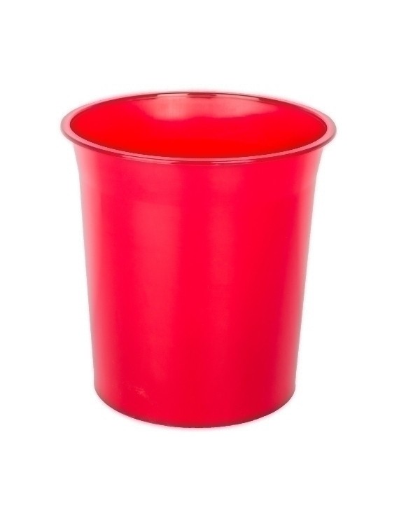 PAPELERA PLASTICO CERRADA TRASL.ROJA