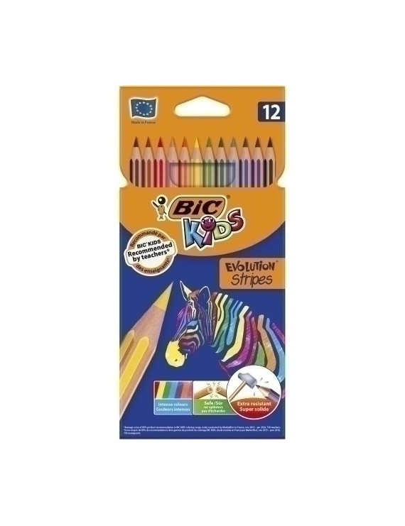 LAPICES COLOR BIC EVOL.STRIPES